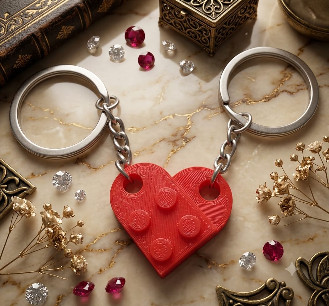 "Better Together" Lego Heart Keychain